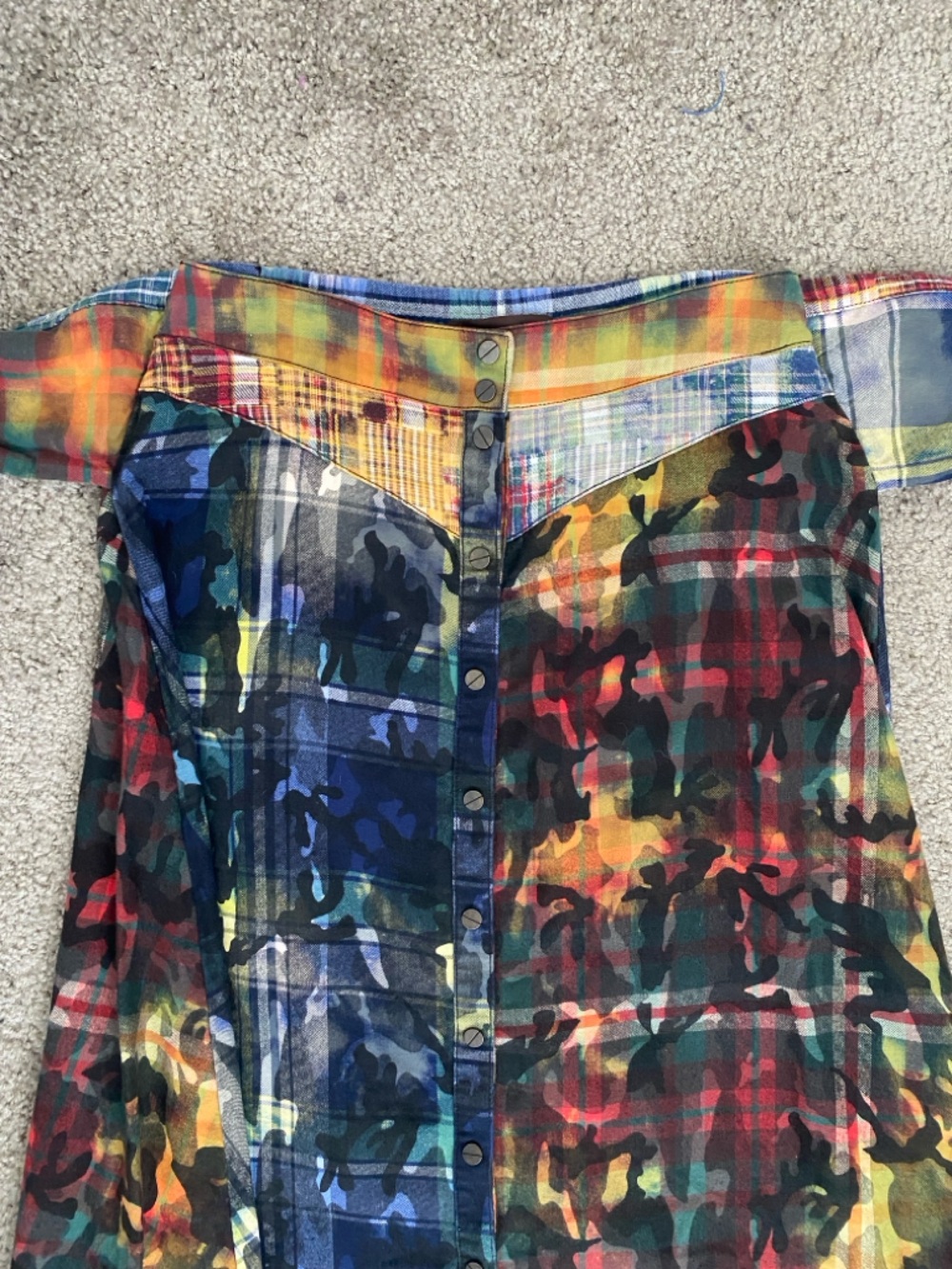 ALEXIS Multicolor Patchwork A-Line Skirt - Size S - Boho Chic Designer Style - Picture 15 of 16